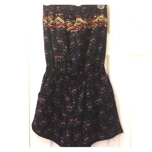 Strapless Romper with Pockets